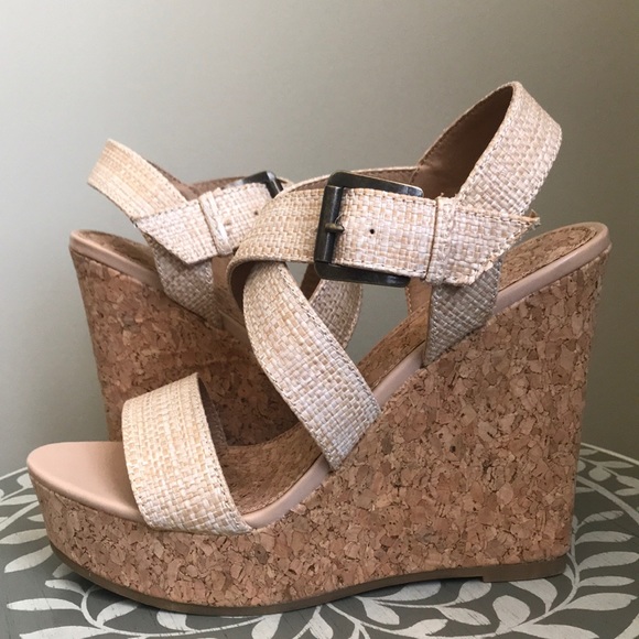 Sugar Shoes - Sugar Platform Cork Wedge Sandal sz 6.5